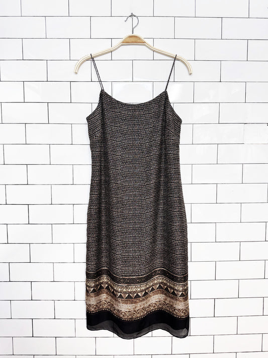 vintage 90s ann taylor 100% silk minimal chiffon midi slip dress