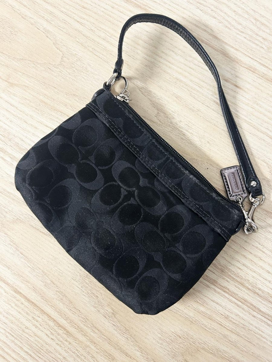 coach poppy c monogram wristlet - good market thrift store