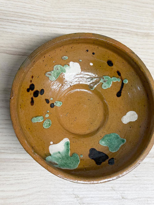 vintage hand-painted decorative pottery bowl