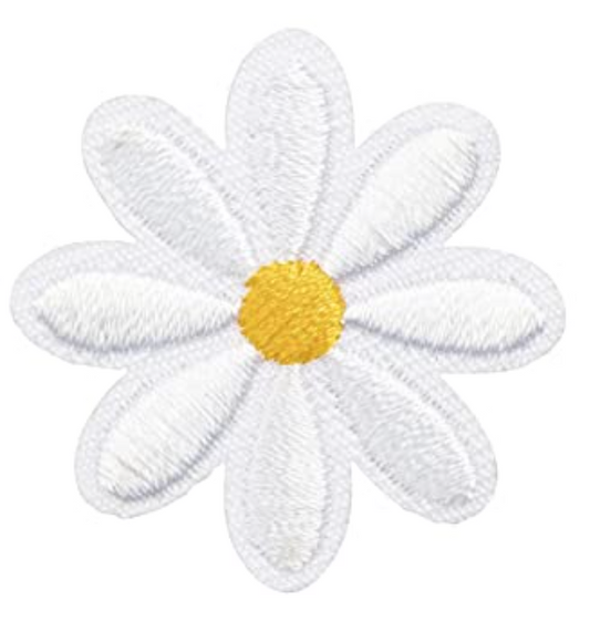 daisy iron-on / sew-on patch x1