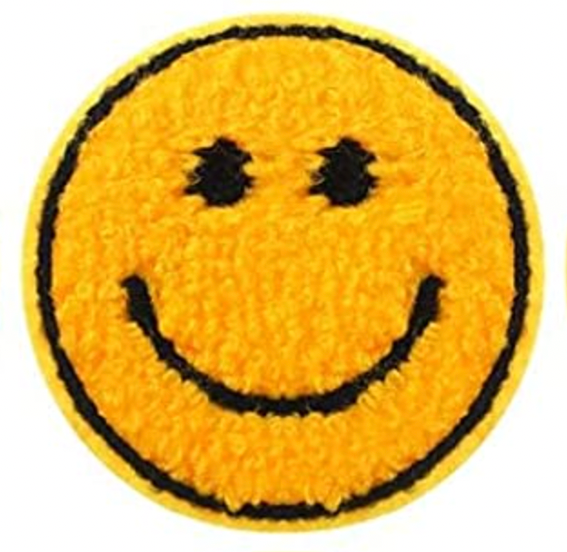 terry smiley face iron-on / sew-on patch