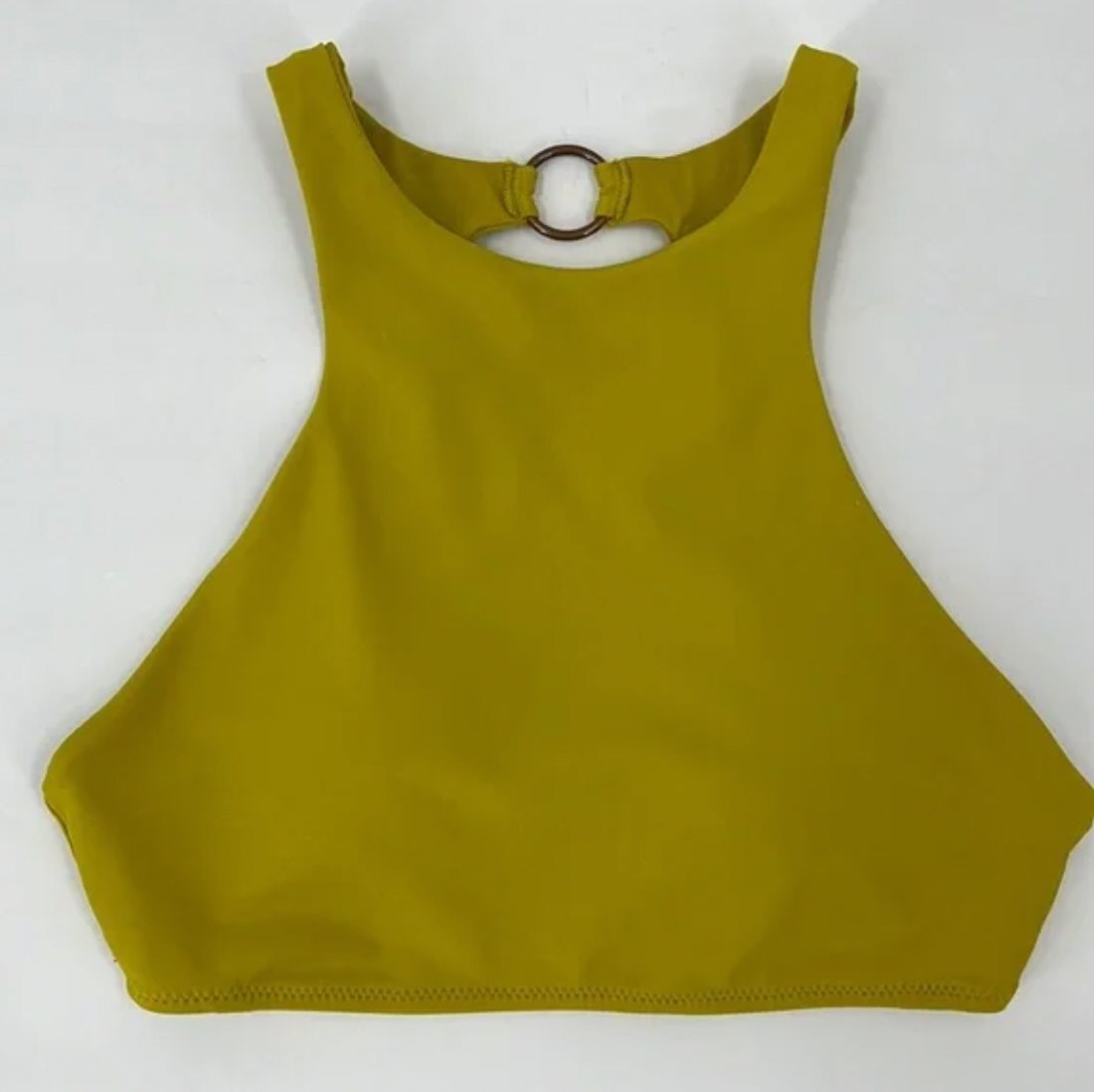 aerie ring back high neck crop bikini top