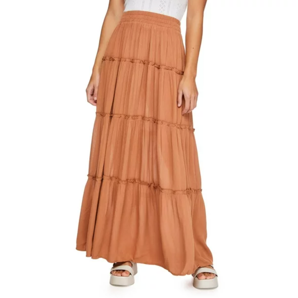 wild skye gauzy tiered maxi skirt