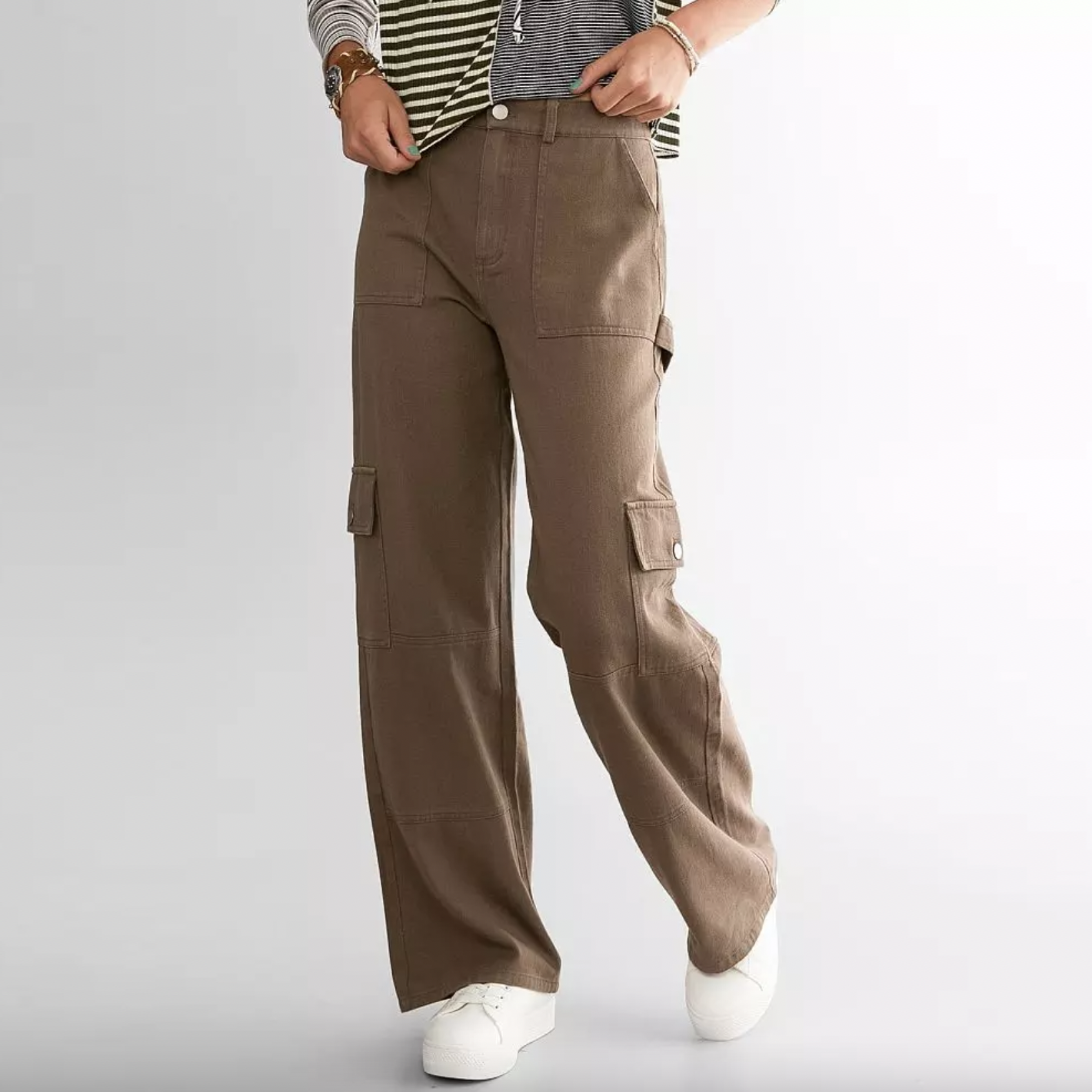 blue blush wide leg cargo pant