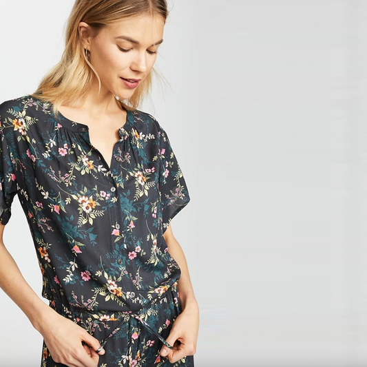 graham & spencer joyce floral short sleeve jumpsuit
