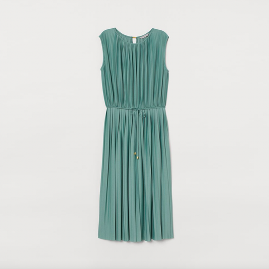 h&m 2023 pleated midi dress