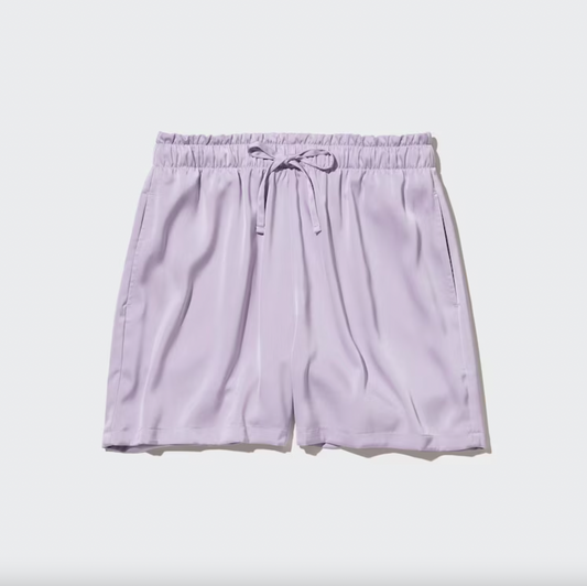 uniqlo lilac satin easy short