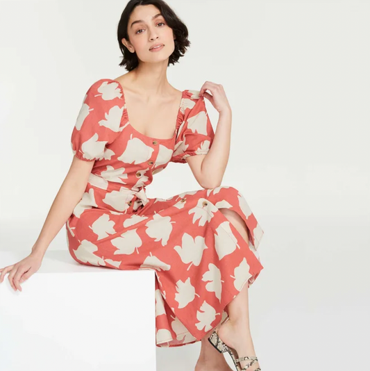 joe fresh linen blend midi dress