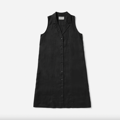 everlane the linen sleeveless shirt dress