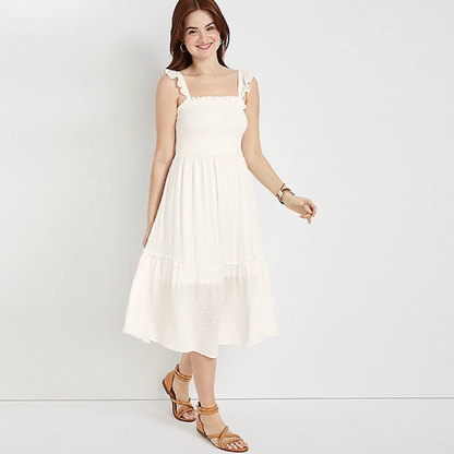 maurices smocked tiered midi sundress