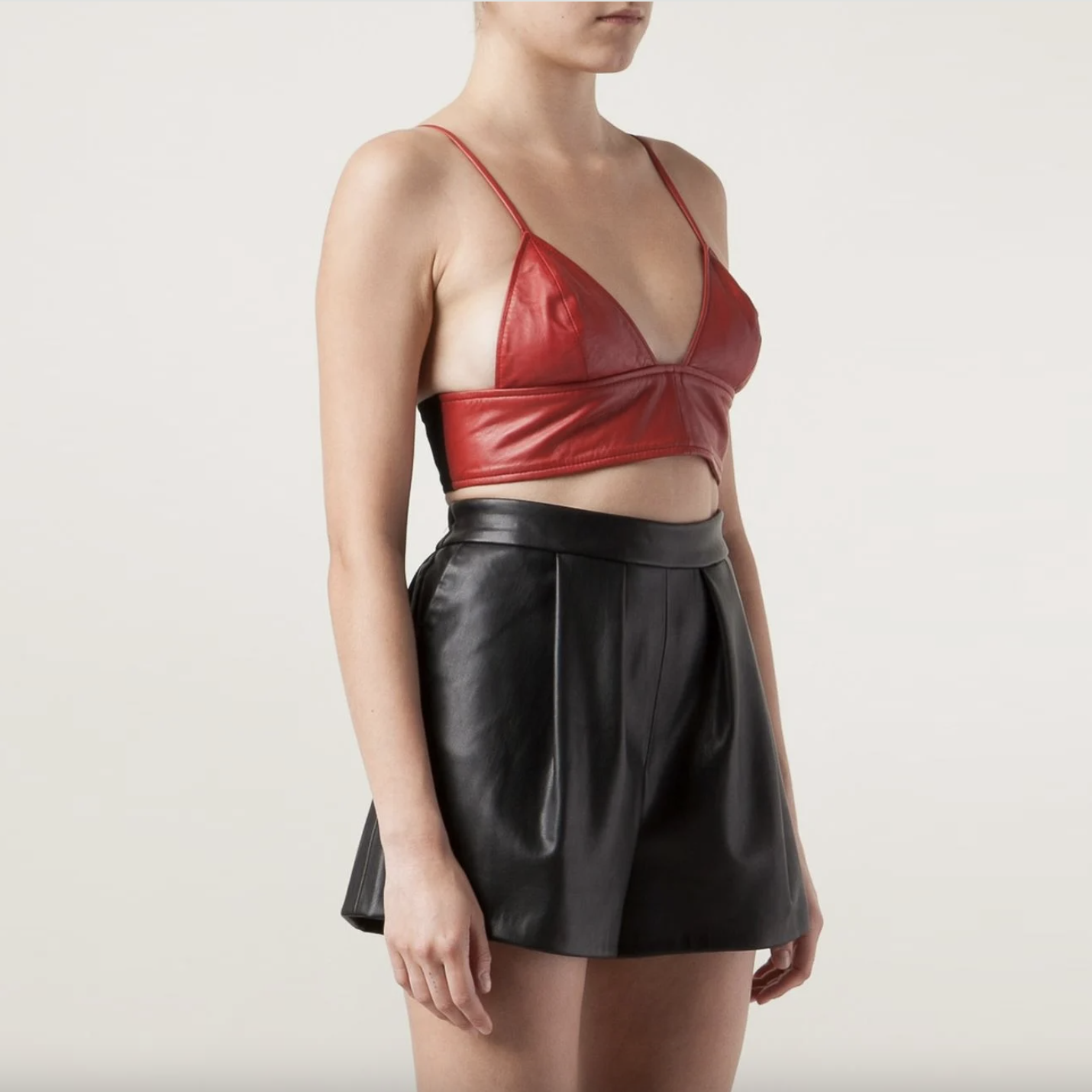 love leather lamb + silk babe long line bralette