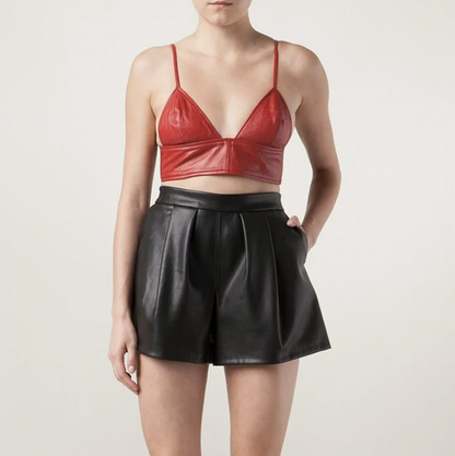 love leather lamb + silk babe long line bralette