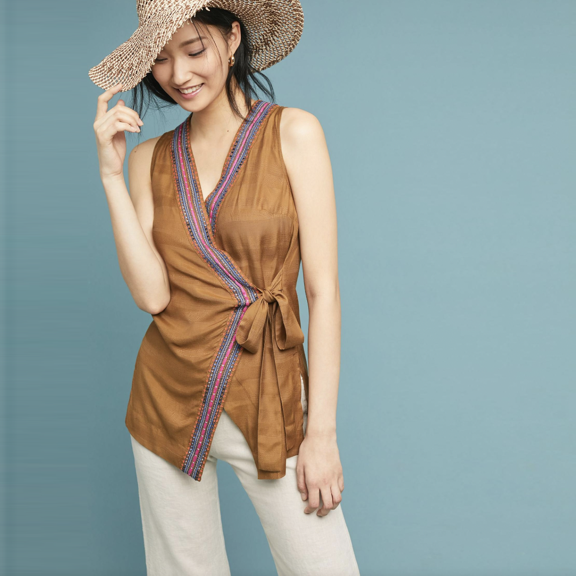anthro maeve liviana wrap tunic