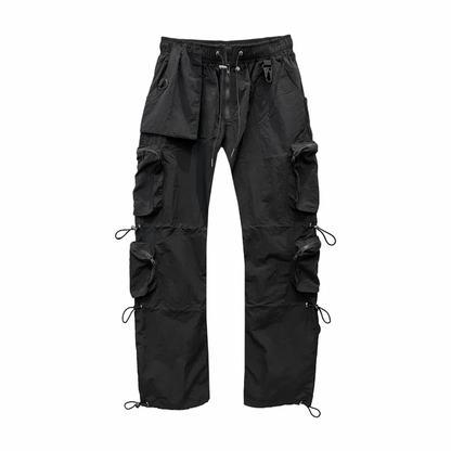 kody phillips green nylon cargo parachute pants