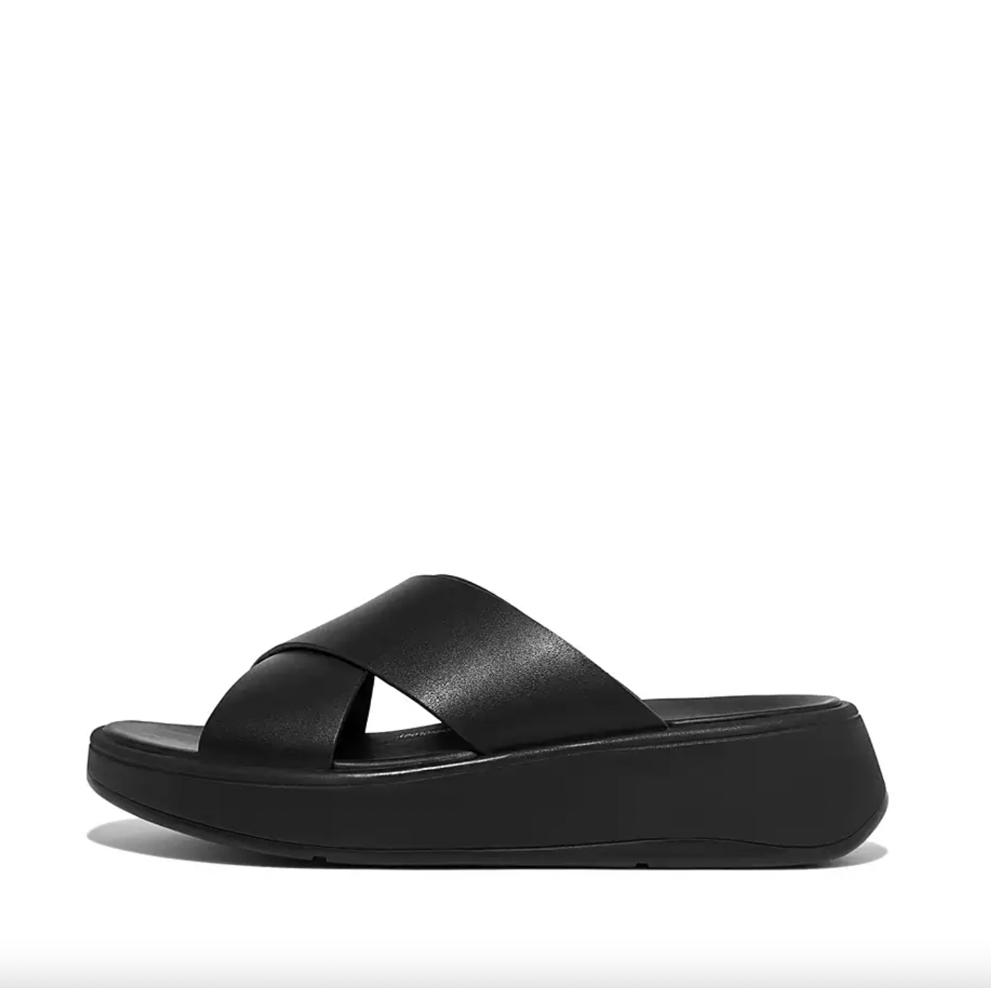fitflop 2024 f-mode leather cross platform slide