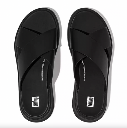 fitflop 2024 f-mode leather cross platform slide