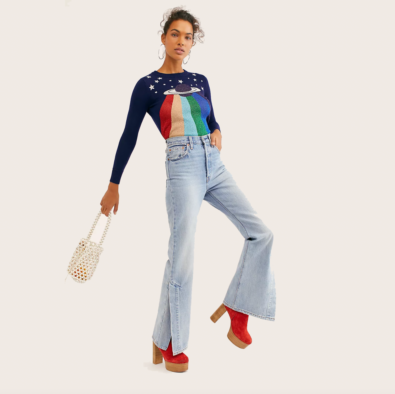 levi s ribcage split flare jeans