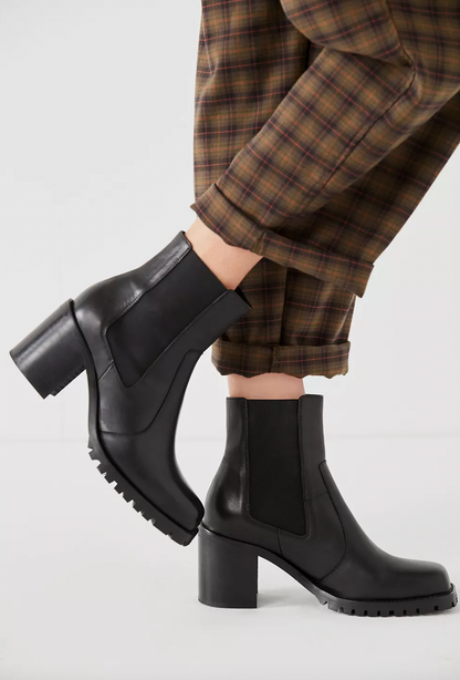 UO beth square toe leather chelse boot