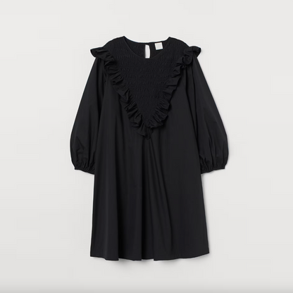 h&m ruffle trimmed cotton dress