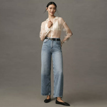 agolde ren wide leg crop jeans - good market thrift store