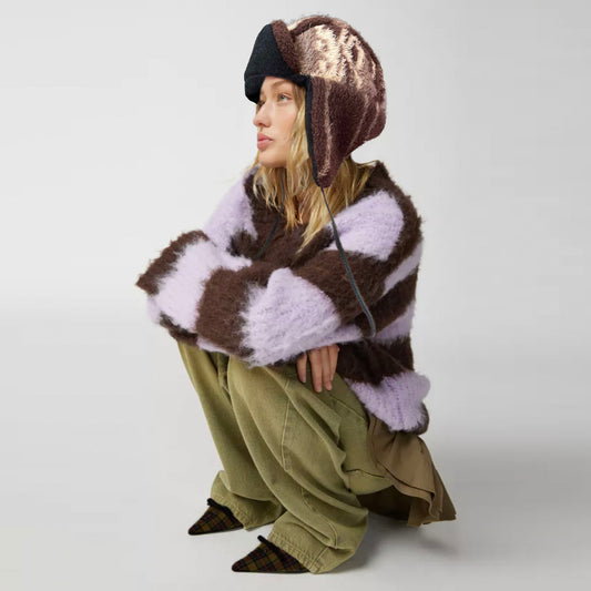 reworked fleece trapper hats - OS