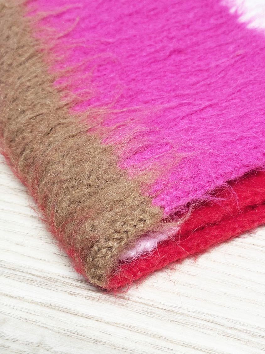 a new day fluffy brushed striped knit scarf - good market thrift store