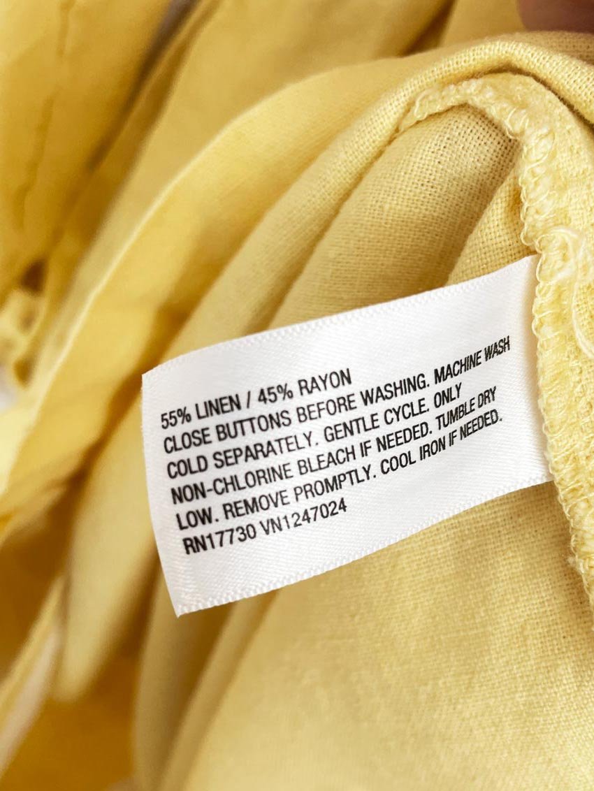 a new day linen - blend butter yellow trench coat - good market thrift store