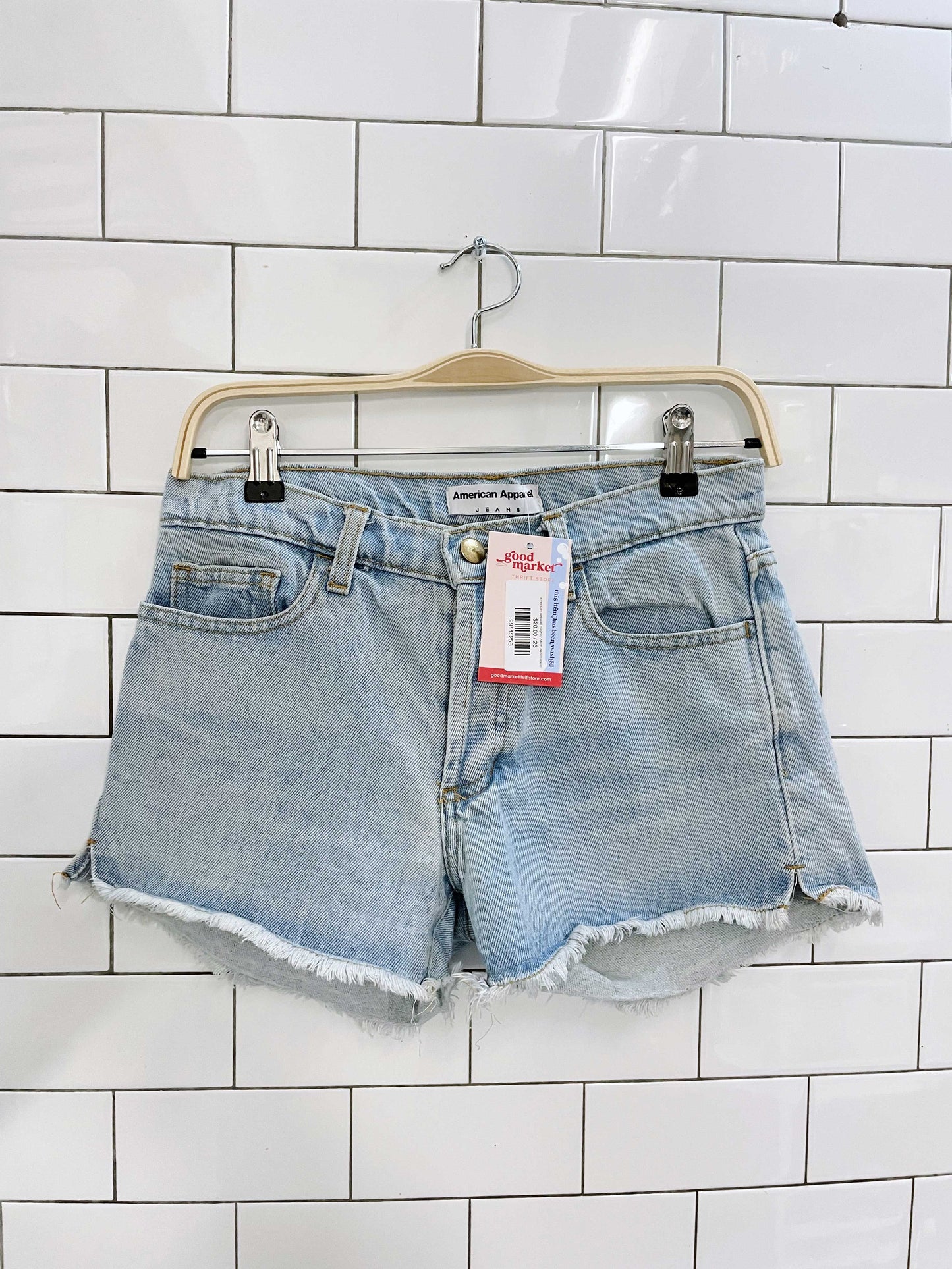 american apparel playboy patch denim shorts