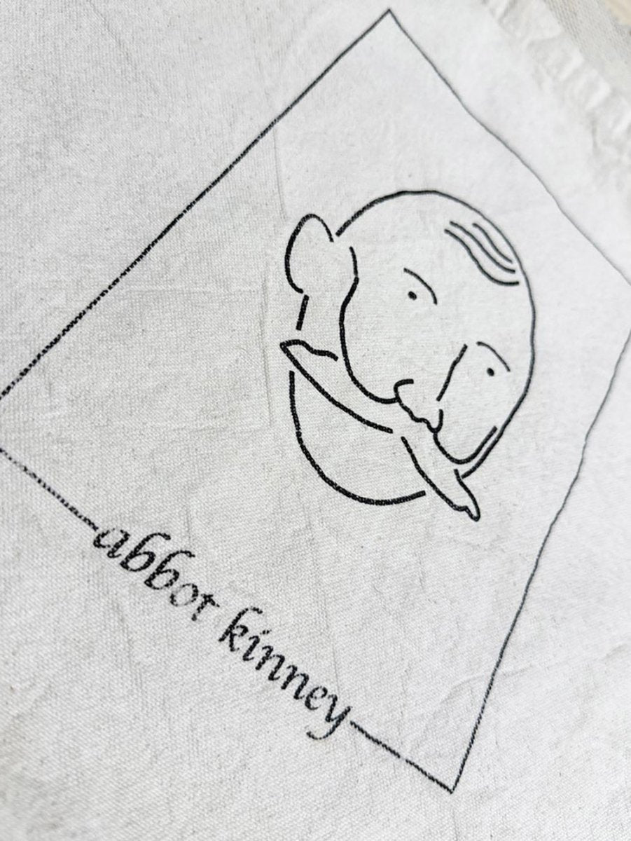 abbot kinney moustache man tote bag | q tees of california - good market thrift store