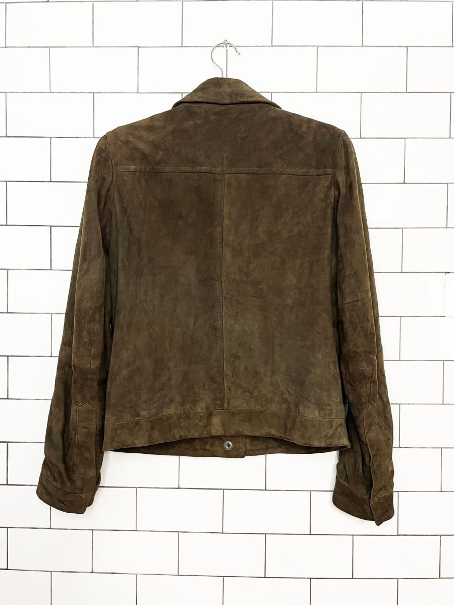 abercrombie & fitch lamb suede full button jacket | made in India - good market thrift store