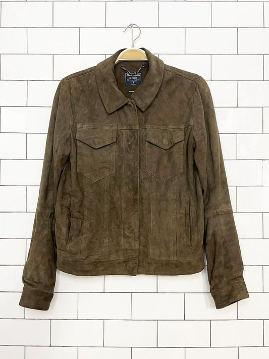 abercrombie & fitch lamb suede full button jacket | made in India - good market thrift store