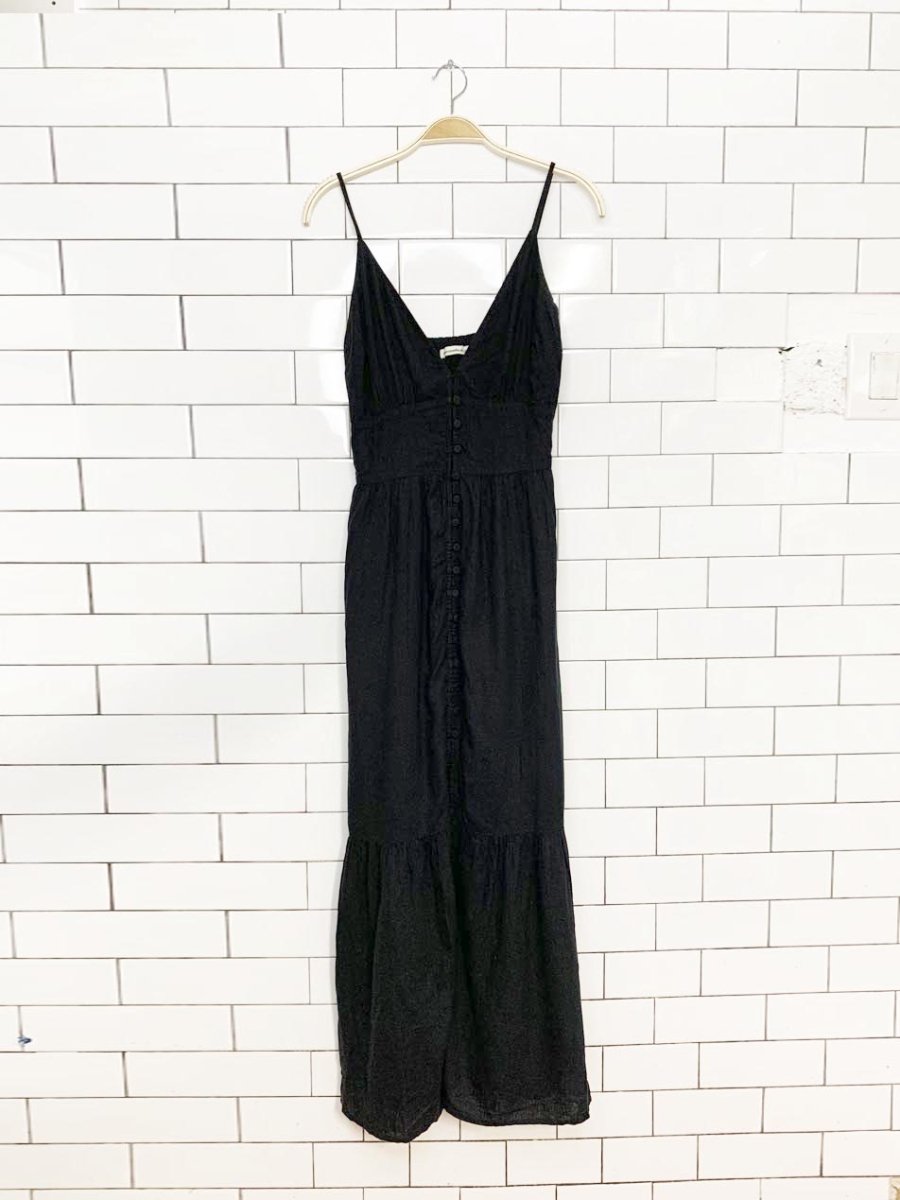 abercrombie & fitch linen - blend tiered maxi dress - good market thrift store