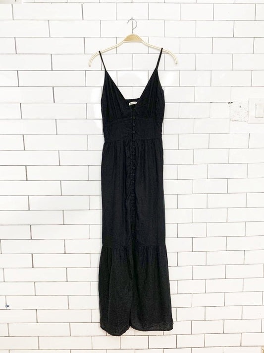 abercrombie & fitch linen - blend tiered maxi dress - good market thrift store
