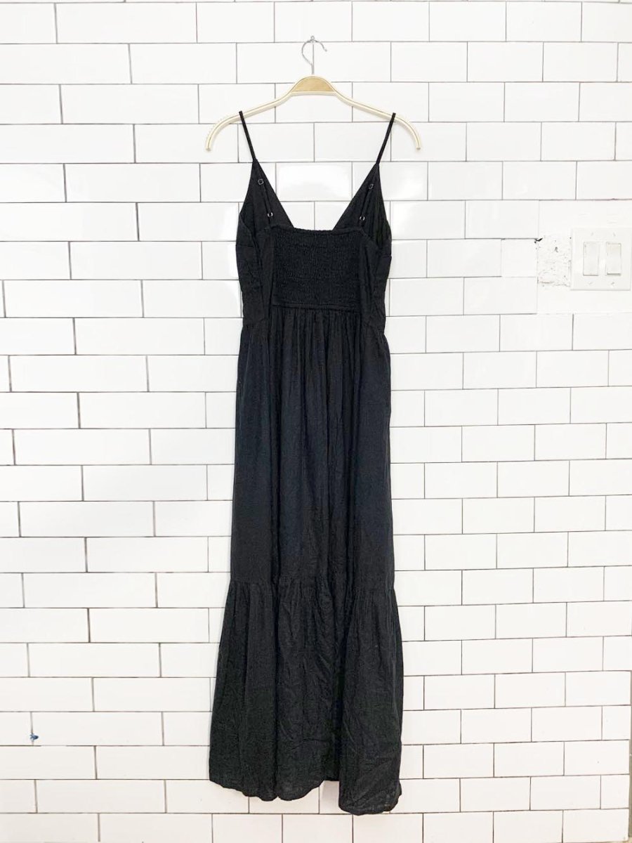 abercrombie & fitch linen - blend tiered maxi dress - good market thrift store