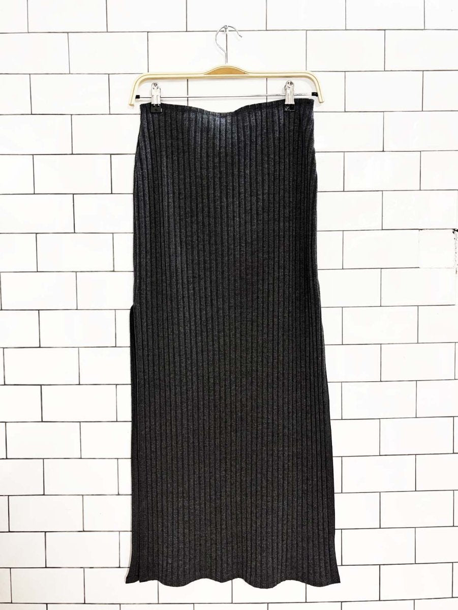 abercrombie & fitch side slit rib knit maxi skirt - good market thrift store