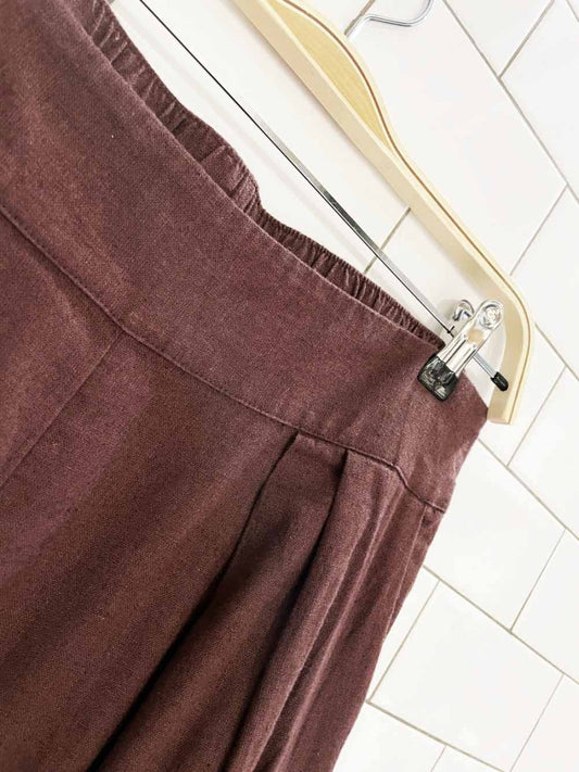 abercrombie linen - blend pleated ultra wide leg pant - good market thrift store