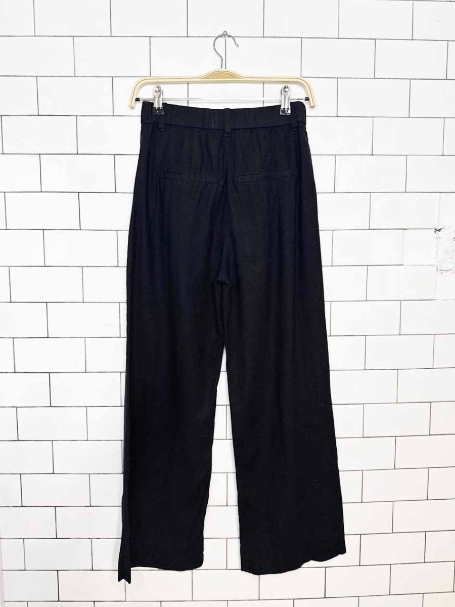 abercrombie linen-blend pleated wide leg trouser - good market thrift store