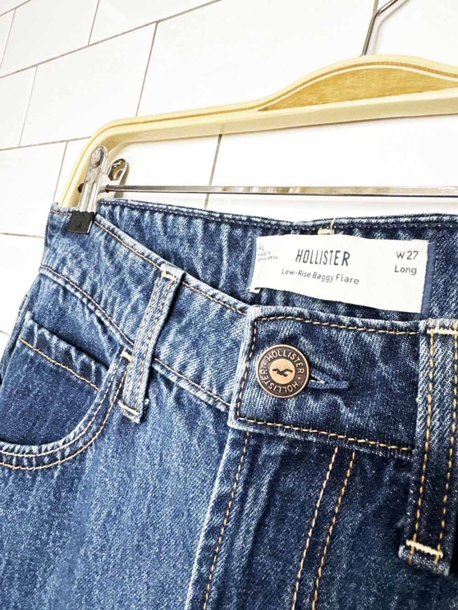 abercrombie low-rise baggy flare leg jeans - good market thrift store