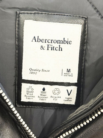 abercrombie quilted faux leather hooded long puffer coat - good market thrift store