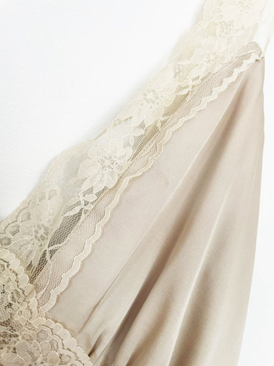 abercrombie satin lace trim maxi slip dress - good market thrift store