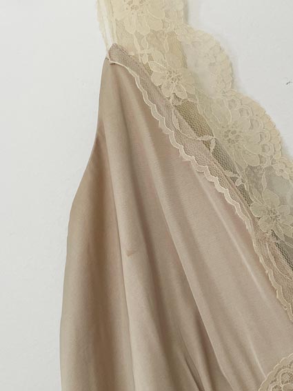 abercrombie satin lace trim maxi slip dress - good market thrift store
