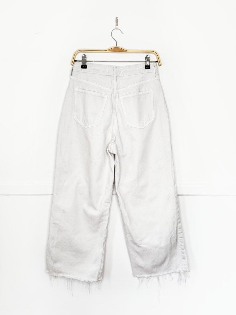 abercrombie the crop wide leg raw hem jeans - good market thrift store