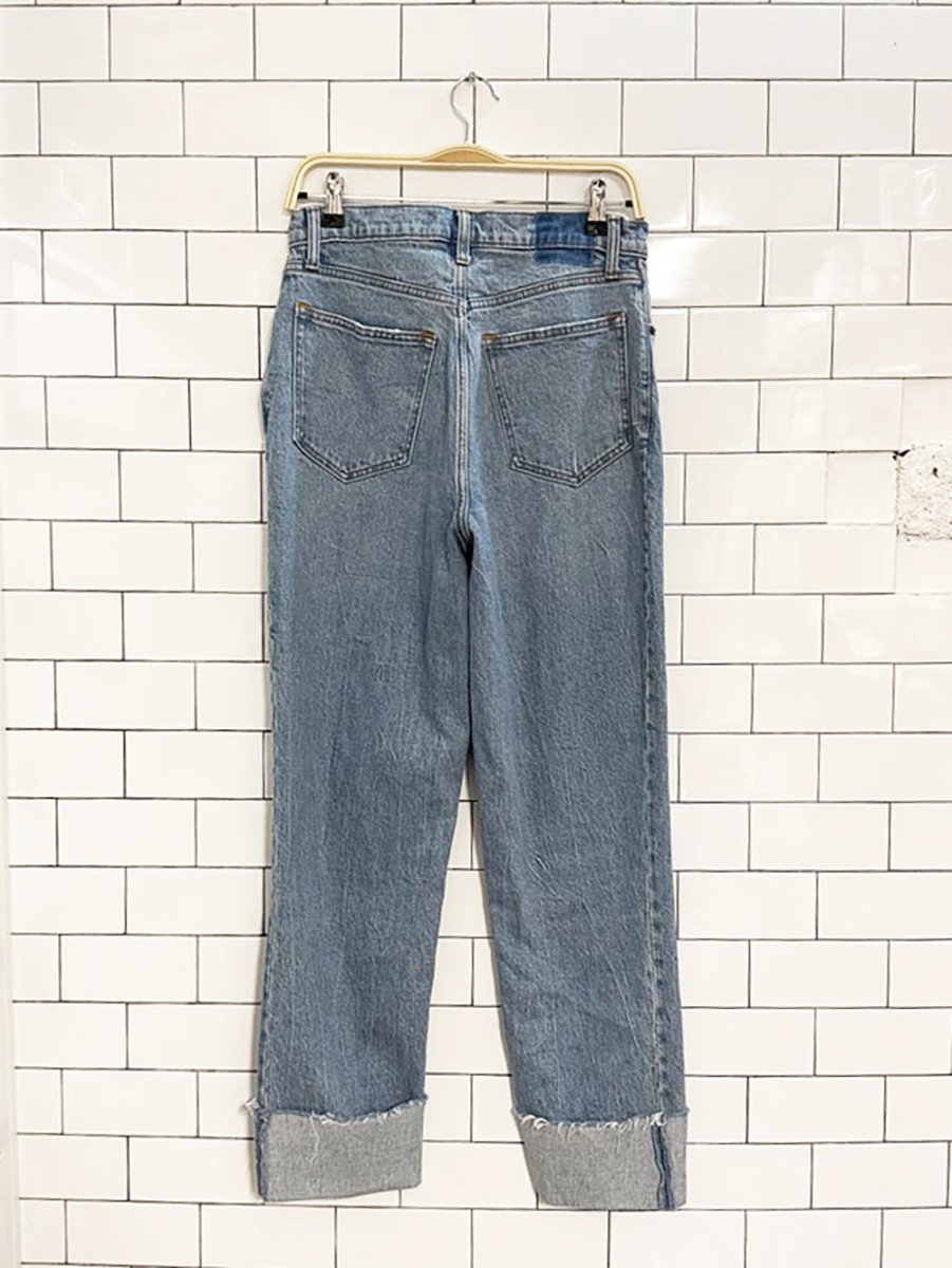 abrecrombie ultra high rise 90's straight leg cuffed jeans | curve love - good market thrift store