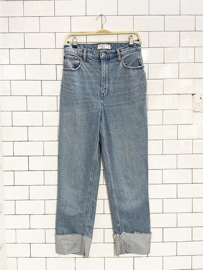 abrecrombie ultra high rise 90's straight leg cuffed jeans | curve love - good market thrift store
