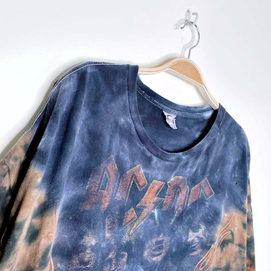 acdc 2004 back in black tie dye band tee - size 3xl
