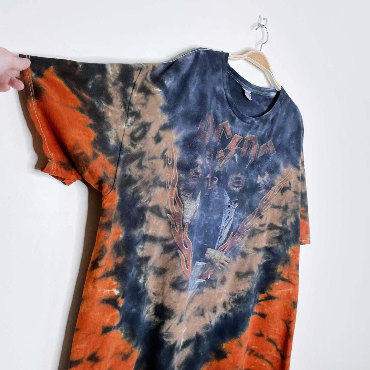 acdc 2004 back in black tie dye band tee - size 3xl