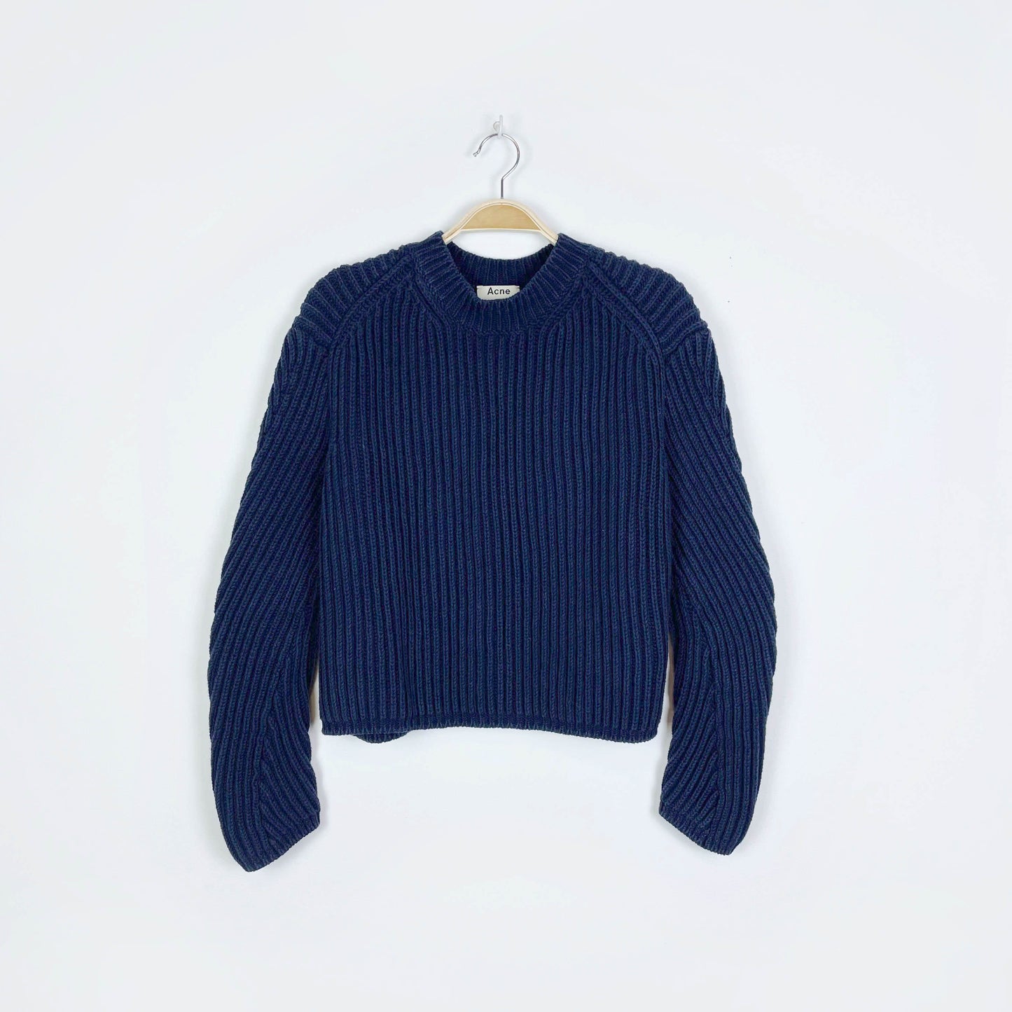 acne studios ribbed-knit crew sweater - size xs