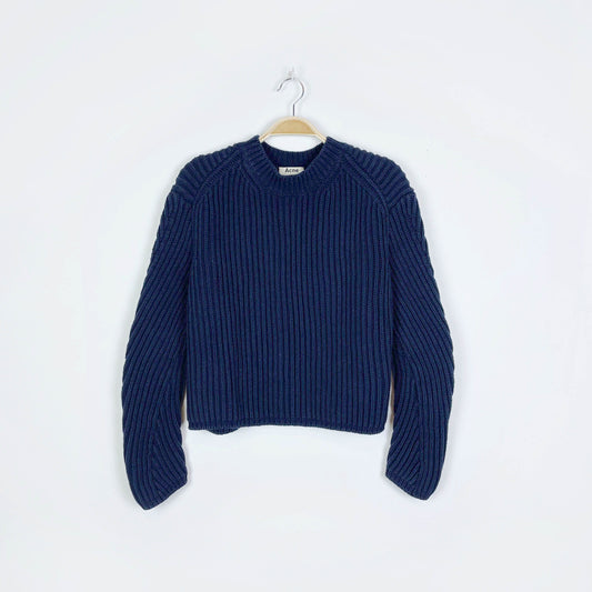 acne studios ribbed-knit crew sweater - size xs