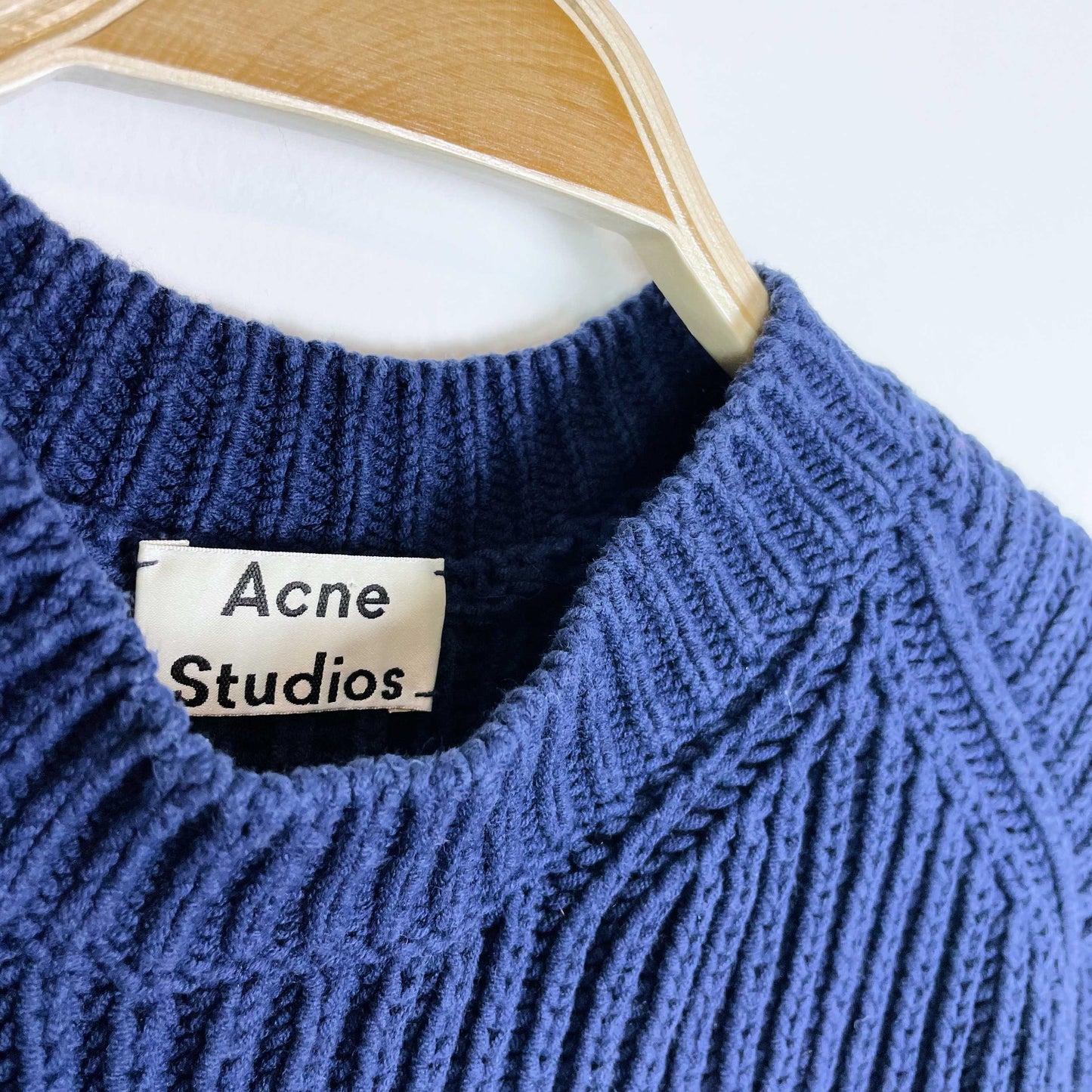 acne studios ribbed-knit crew sweater - size xs