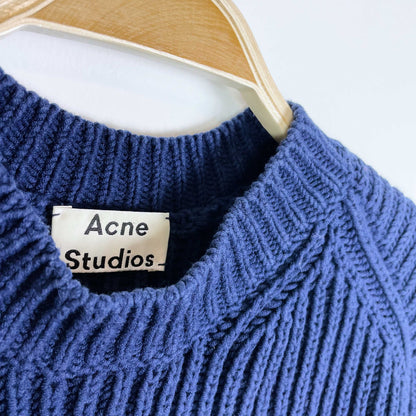 acne studios ribbed-knit crew sweater - size xs